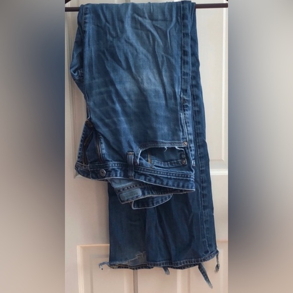 329. Men’s Adriano Goldschmied vintage distressed straight leg denim blue jeans - Picture 1 of 8